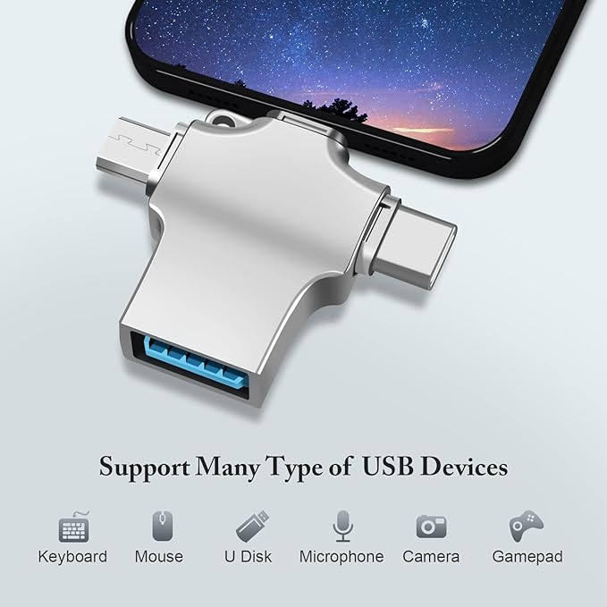 3 в 1 USB 3.0 OTG адаптер, Micro/USB C към USB адаптер, съвместим с мобилен телефон/таблет