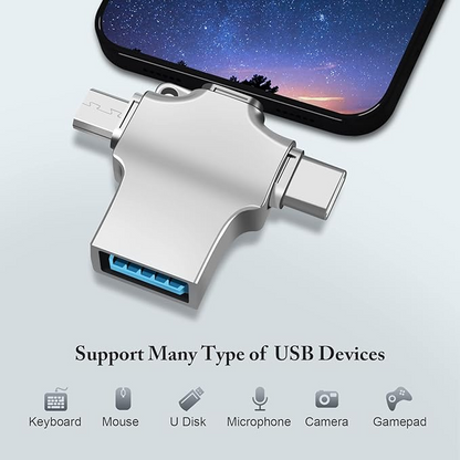 3 в 1 USB 3.0 OTG адаптер, Micro/USB C към USB адаптер, съвместим с мобилен телефон/таблет