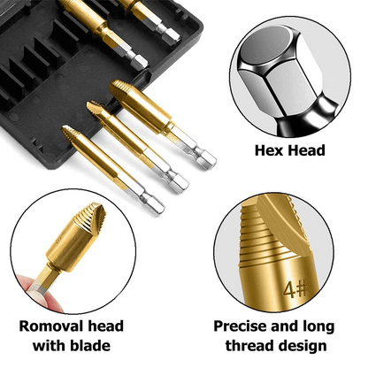 Повредени винтови екстрактори (Комплект от 5 броя)