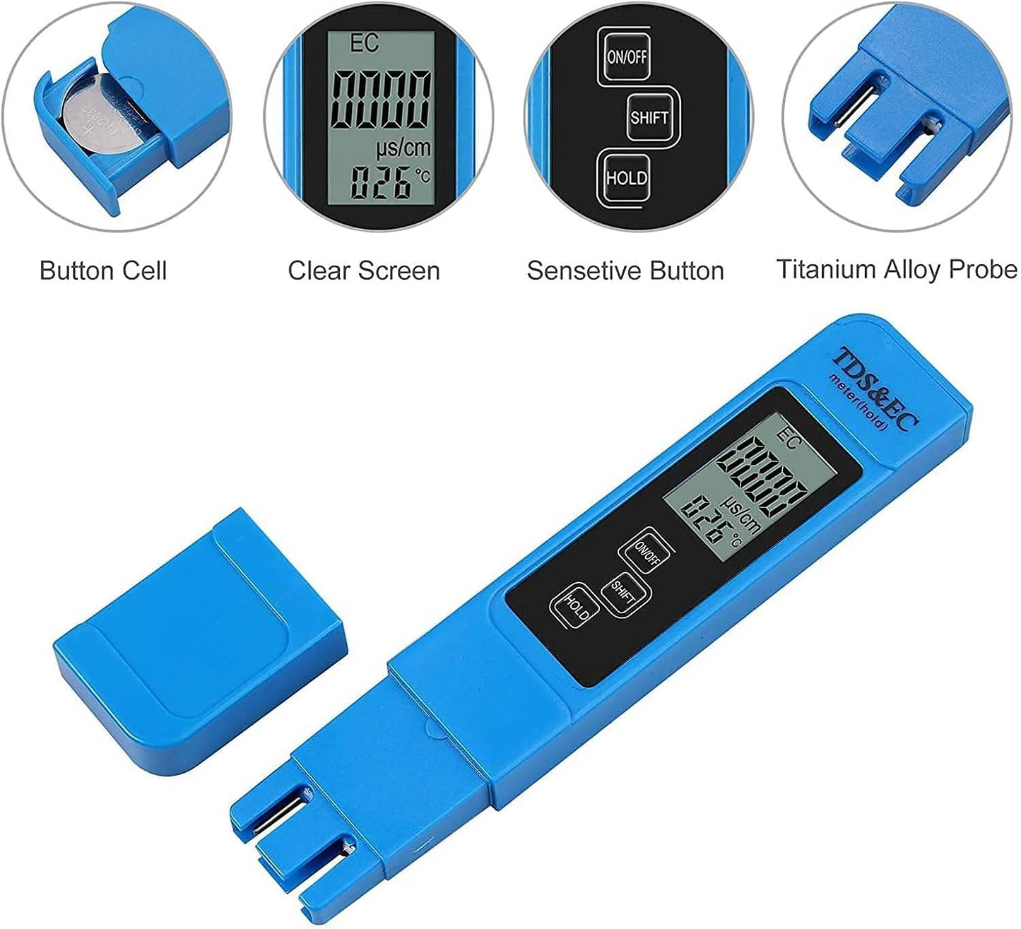 Точен 3 в 1 тестер за качество на водата TDS EC Meter