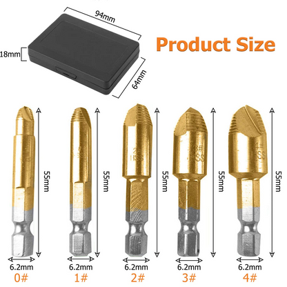 Повредени винтови екстрактори (Комплект от 5 броя)